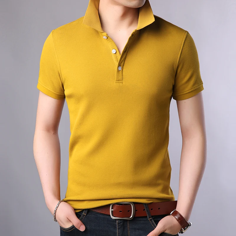 

2023 New Fashion Brands Polo Shirt Men 100% Cotton Summer Slim Fit Short Sleeve Solid Color Boys Polos Casual Mens Clothing