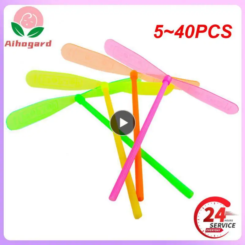 

5~40PCS Novelty Plastic Bamboo Dragonfly Propeller Baby Kids Outdoor Toy Rotating Flying Arrow Multicolor Classic Toy Dropship