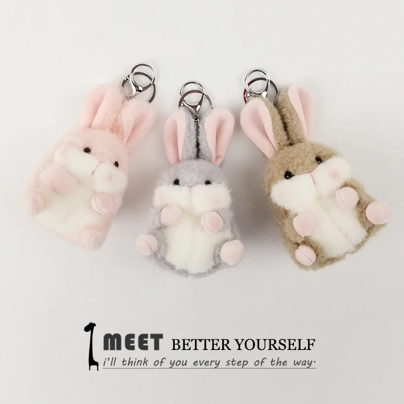

new Creative rabbit keychain So good doll lifelike Pendant soft toy cute decorate couple fashione birthday sweet gift