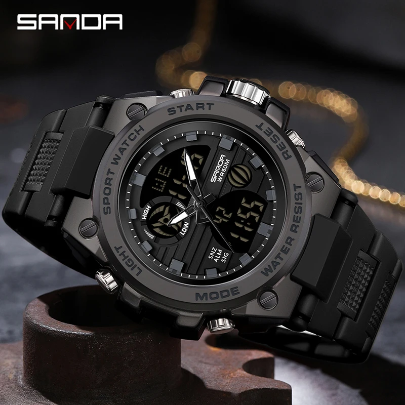 SANDA Sports Watch Men Digital Quartz Double Display Watches Youth Military Mens Waterproof Stopwatch Clock Male Outdoors Hour
SANDA Sports Watch Men Digital Quartz Double Display Watches Youth Military Mens Waterproof Stopwatch Clock Male Outdoors Hour