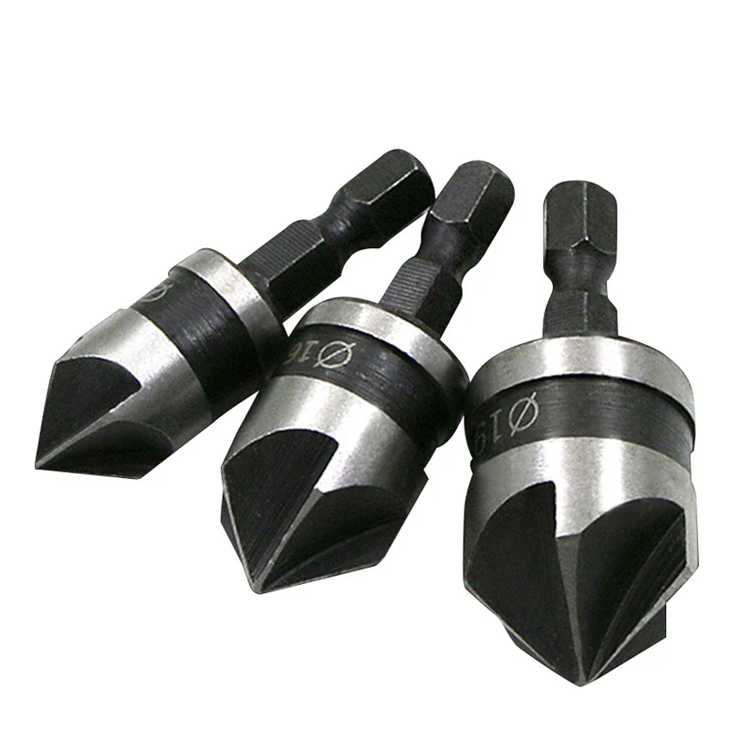 3PCS Hexagonal Shank Wood Drill Bits Five Blade Chamferer Cutter 12/16/19mm Countersink Drill Woodworking Hole Opener Tool Set
3PCS Hexagonal Shank Wood Drill Bits Five Blade Chamferer Cutter 12/16/19mm Countersink Drill Woodworking Hole Opener Tool Set