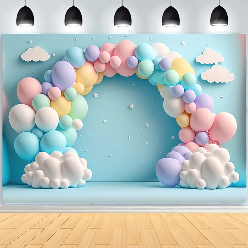 

Balloons Arch Decorations For Baby Shower Photography Backdrops Props Birthday Newborn Party Theme Photo Studio Background BE-18