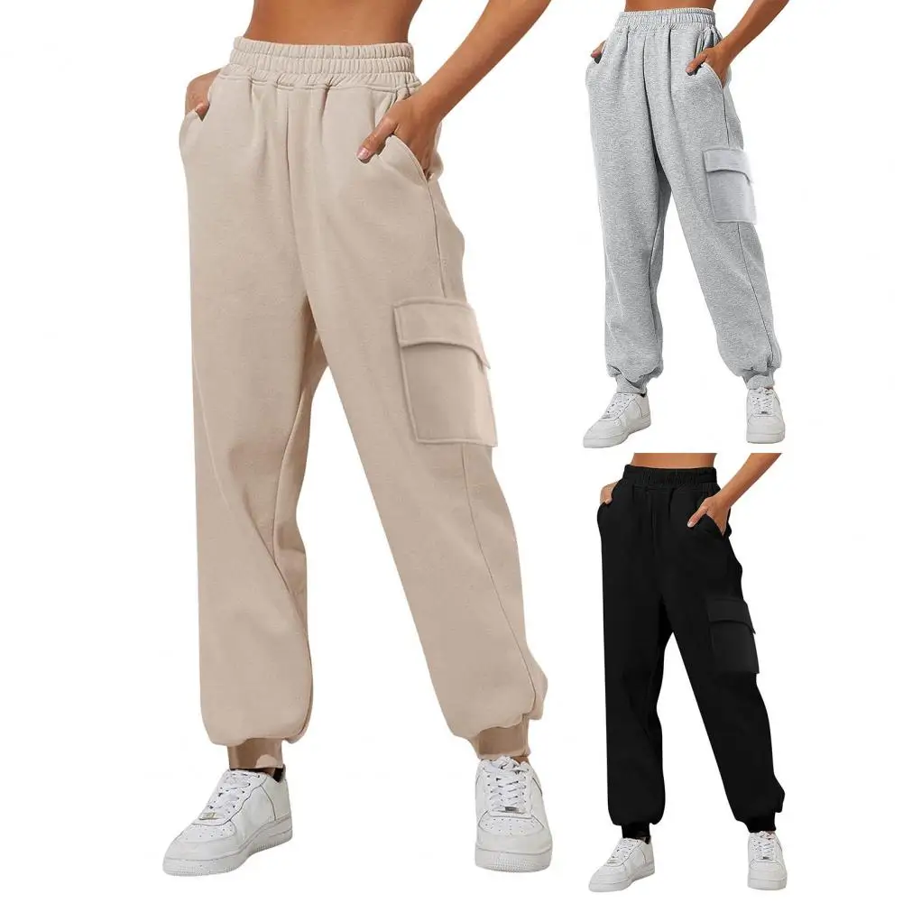 

Women Trousers Comfortable Women's Elastic Waist Cargo Pants with Multiple Pockets for Sports Leisure Activities Soft Breathable