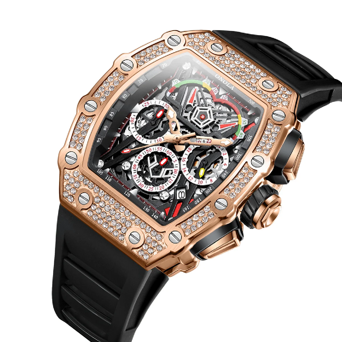 2022 New Men's Automatic Mechanical Watch ONOLA Fashion Unique Luxury Diamond Inlaid Design Waterproof Silicon Tape Watches Men 
2022 New Men's Automatic Mechanical Watch ONOLA Fashion Unique Luxury Diamond Inlaid Design Waterproof Silicon Tape Watches Men