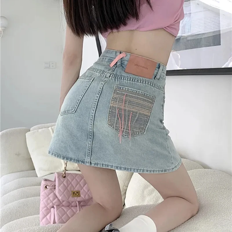 Sexy Korean Women Tassel Denim Skirt Fashion Streetwear High Waist A Line Mini Skirt Summer Pockets Female Harajuku Skirts
Sexy Korean Women Tassel Denim Skirt Fashion Streetwear High Waist A Line Mini Skirt Summer Pockets Female Harajuku Skirts