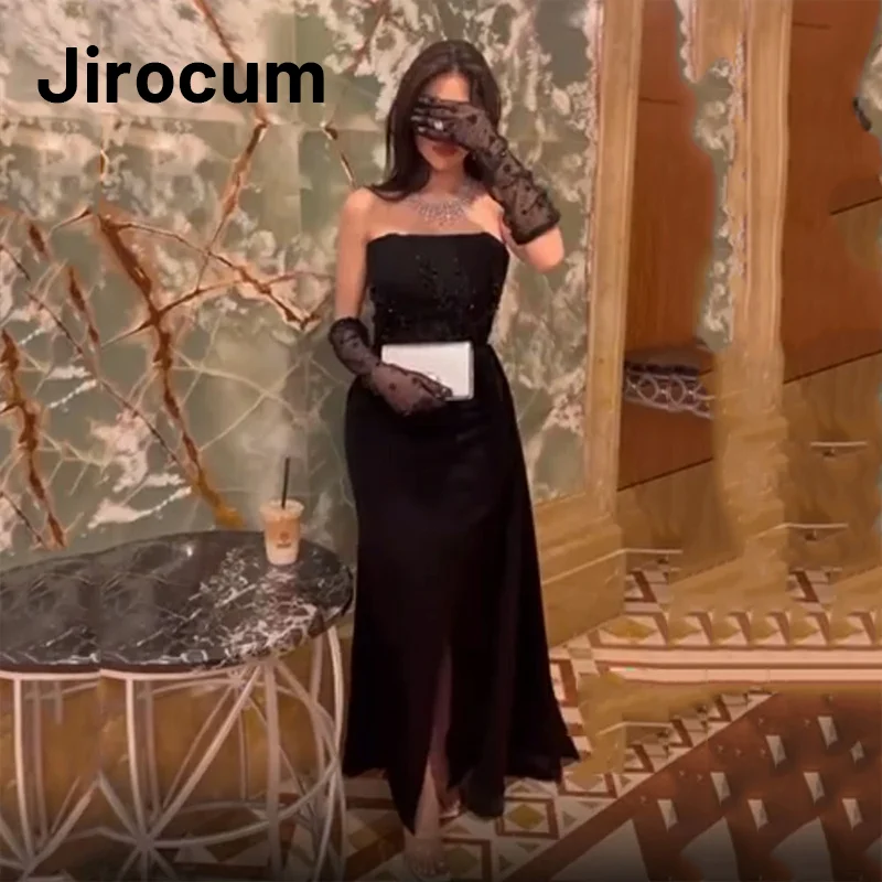 Jirocum Mermaid Prom Dress Women's Satin Strapless Evening Party Gowns Black Side Slit Beaded 2024 New Special Occasion Dresses
Jirocum Mermaid Prom Dress Women's Satin Strapless Evening Party Gowns Black Side Slit Beaded 2024 New Special Occasion Dresses
