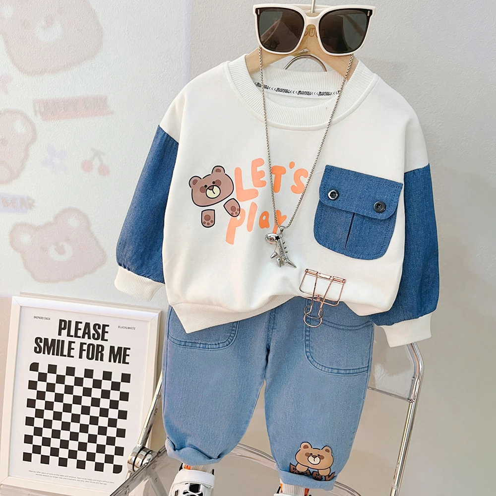 Baby Boys Girls Sweatshirt Jeans 2023 Autumn Children Clothing Sets Cartoon Bear Kids Sportswear Toddler Infant Clothes Outfits
Baby Boys Girls Sweatshirt Jeans 2023 Autumn Children Clothing Sets Cartoon Bear Kids Sportswear Toddler Infant Clothes Outfits