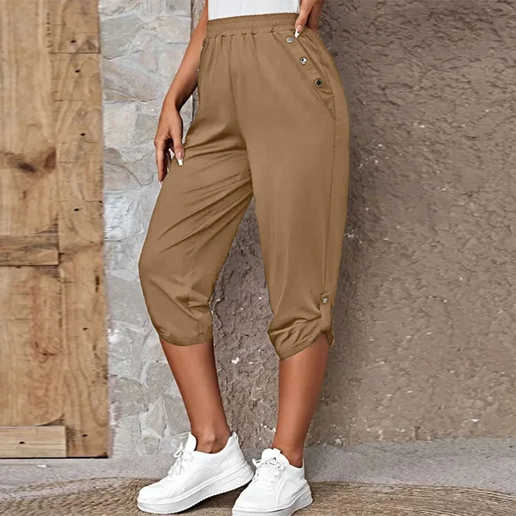 Women's Elastic Waist Crop Sweatpants Loose Fit Casual Summer Capris with Pockets Roll-Up Bottoms S-3XL 31 S092bd453736d409a969f76febdf5fb4fz