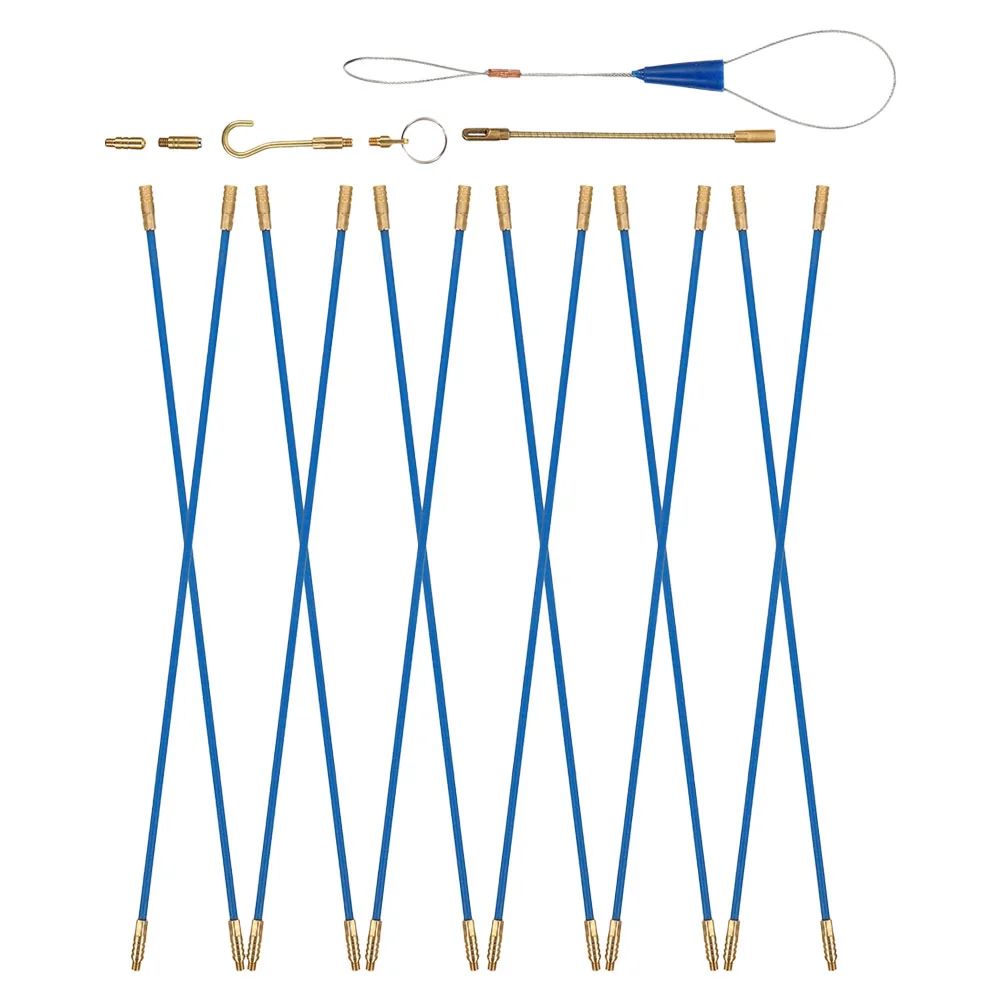 

Wall Cable Set Tape Electrical Wire Running Kit Fiberglass Fish Threader Rod Pull Push Rods Copper Puller