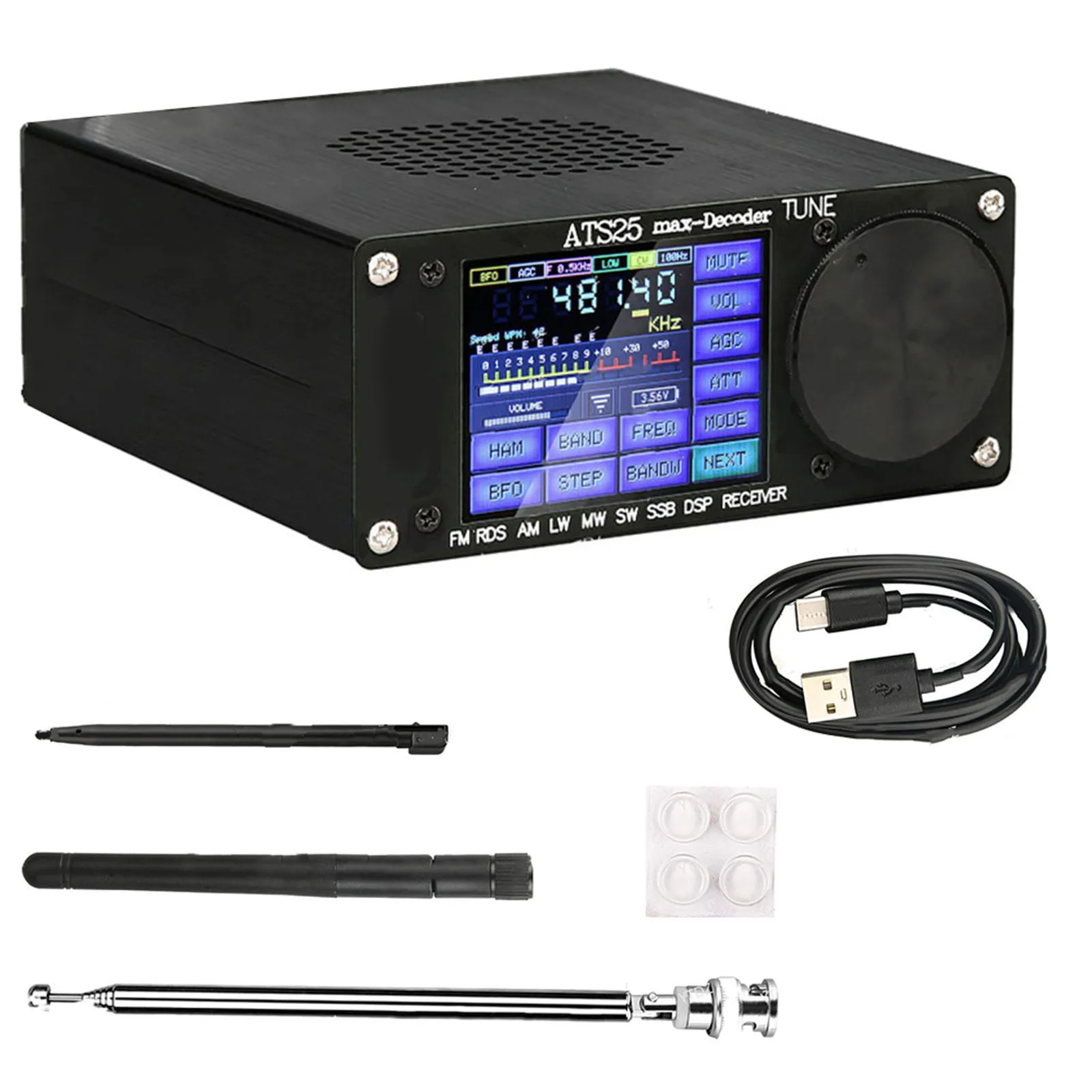 ATS25maxDecoder Si4732A10 FullBa n d Receiver SSB Ban dwidth FM Ban d Supported 2 4 inch Touch Screen RDS Function
ATS25maxDecoder Si4732A10 FullBa n d Receiver SSB Ban dwidth FM Ban d Supported 2 4 inch Touch Screen RDS Function