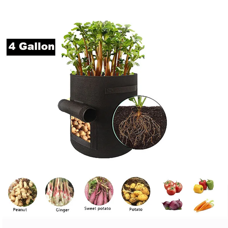 Plant Grow Bags Vegetable Tomato Potato Planting 4 Gallon Container Greenhouse Flower Strawberry Planter Pot Home Garden Tools D
Plant Grow Bags Vegetable Tomato Potato Planting 4 Gallon Container Greenhouse Flower Strawberry Planter Pot Home Garden Tools D