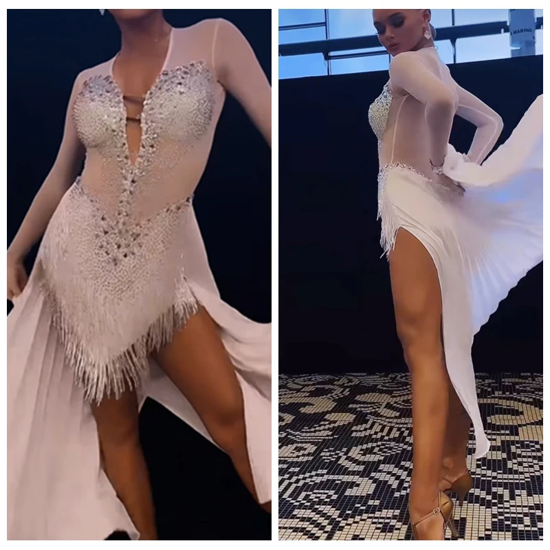 Платье для латиноамериканских танцев, танцевальная одежда с бахромой для девушек, костюм для латиноамериканских танцев с бусинами, танцевальное платье с блестками, GOODANPAR
Платье для латиноамериканских танцев, танцевальная одежда с бахромой для девушек, костюм для латиноамериканских танцев с бусинами, танцевальное платье с блестками, GOODANPAR