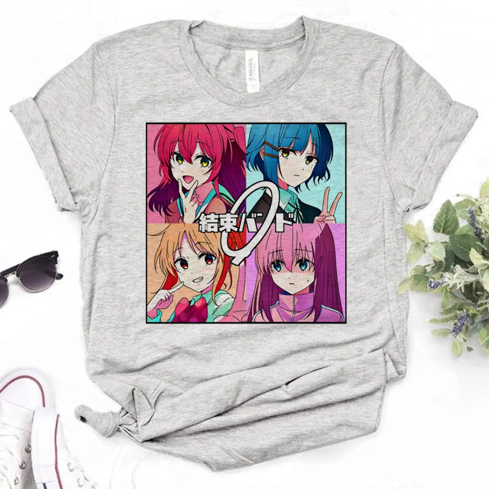 

Bocchi the Rock t-shirts women manga anime Y2K top female harajuku comic funny clothes