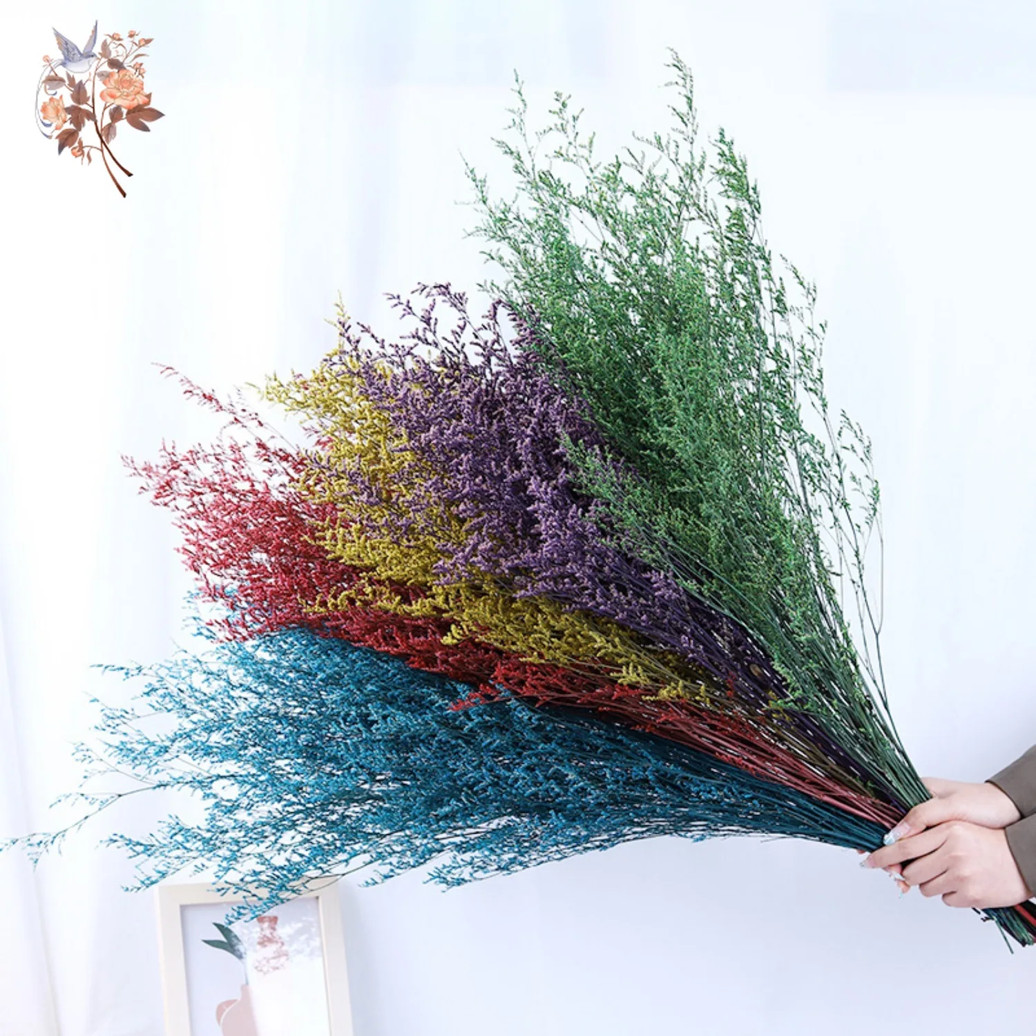 

Natural Lover Grass Dried Eternal Limonium Bouquet Preserved Flowers DIY Home Living Room Decor Valentine's Wedding Decoration