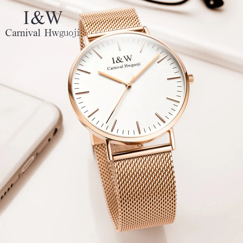 

IW 2024 New Men Watch Fashion Rose Gold Strap Design Men Casual Clock Slim Dial Quartz Watch Luminous Waterproof Reloj Hombre