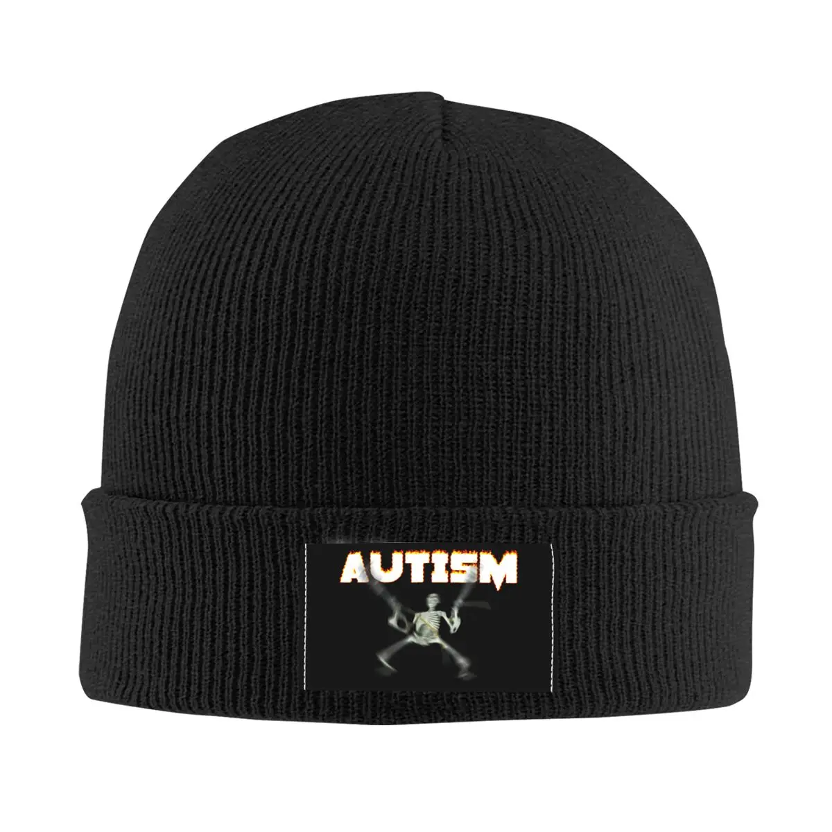 

Autism Skeleton Meme Cuff Beanie For Men Women Winter Warm Skull Knitting Hat Cap