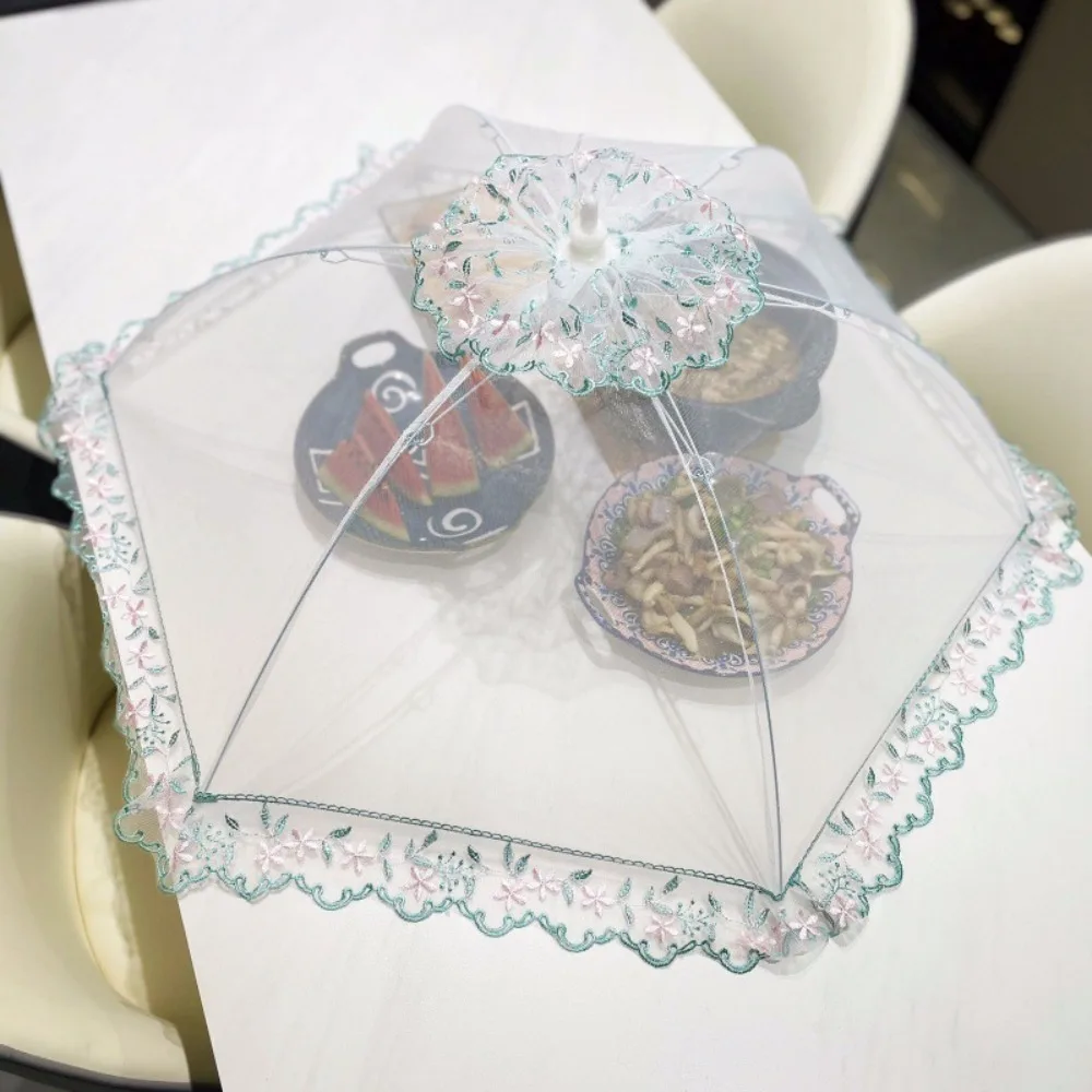 

Dustproof Foldable Food Cover Portable Lace Insect-proof Kitchen Gadgets Umbrella Style Mesh Table Cover Camping