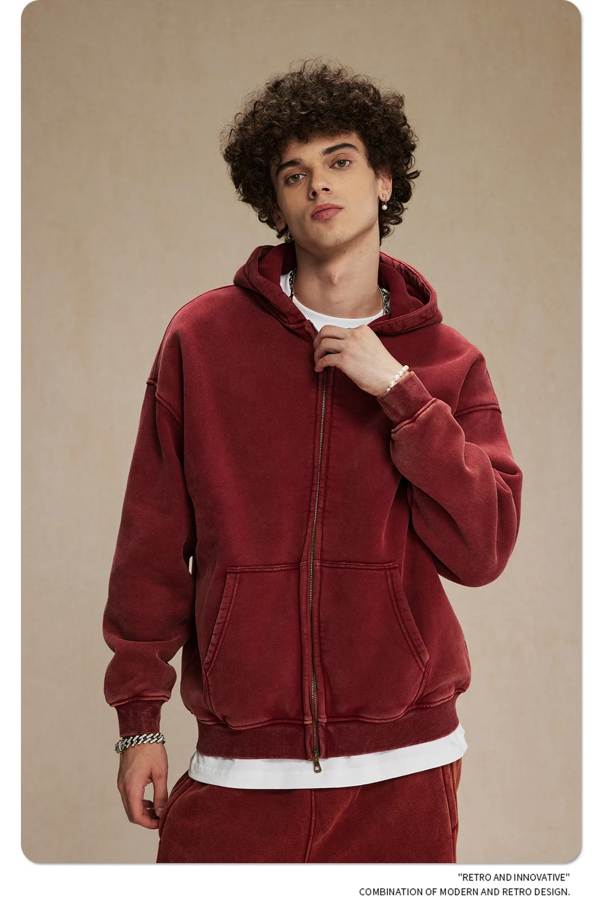 IEFB Men's Wear Wax Printing Vintage Male Hoodies Oversized Loose Zipper Water Washed Plush Sweatshirt Trendy New 9C9349 60 S09379ab6d2aa4290b9ee7b7d3de6d37e4