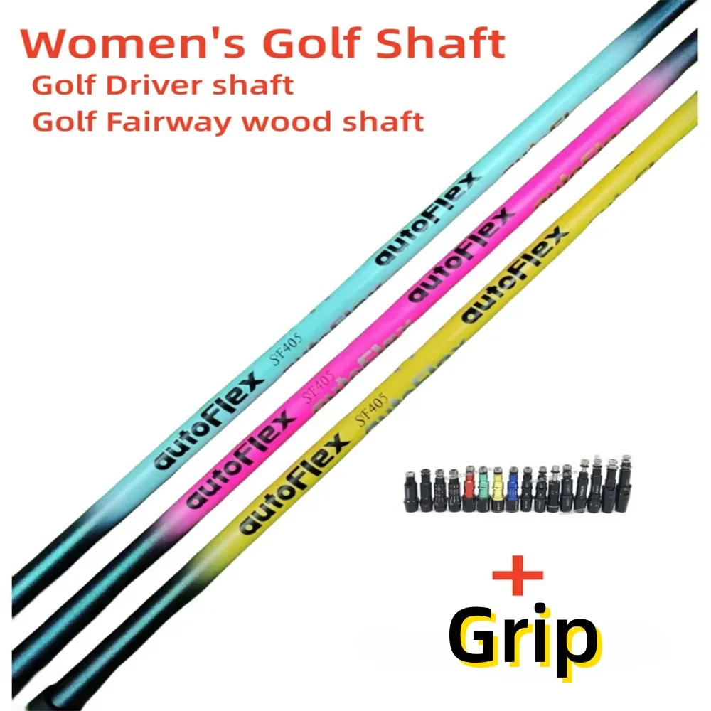 

Women's golf clubs shaft pink/yellow/blue auto SF405 shaft adapter and grips