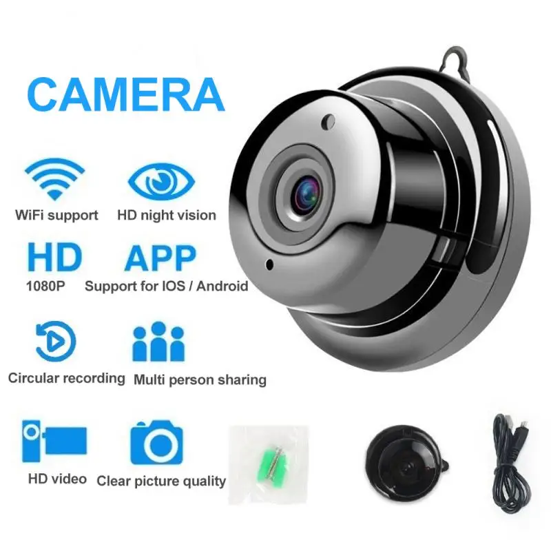 Mini Wifi IP Camera HD 1080P Wireless Indoor Camera Nightvision Two Way Audio Motion Detection Baby Monitor V380
Mini Wifi IP Camera HD 1080P Wireless Indoor Camera Nightvision Two Way Audio Motion Detection Baby Monitor V380