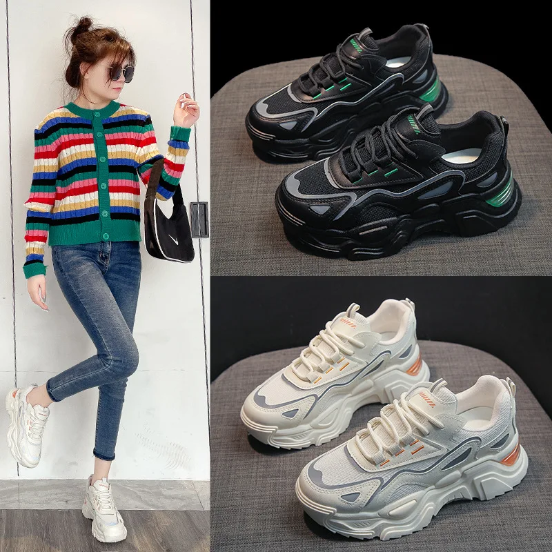 Fashion Sneakers Women Spring women's sneakers Height Increasing white black autumn Chunky Shoes Breathable Leisure Shoes 35-40
Fashion Sneakers Women Spring women's sneakers Height Increasing white black autumn Chunky Shoes Breathable Leisure Shoes 35-40