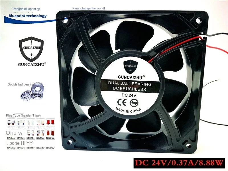 New Guncaizhu Double Ball Bearing 12038 12cm Max Airflow Rate 24v0. 37A Variable Frequency Cooling Fan 120*120*38MM
New Guncaizhu Double Ball Bearing 12038 12cm Max Airflow Rate 24v0. 37A Variable Frequency Cooling Fan 120*120*38MM
