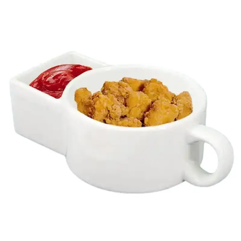 

Mug With Cookie Holder 2-in-1 Microwave Safe Cereal Bowl Ceramic Mug Soup And Sandwich Plate Breakfast Mugs Veggie Snack & Dip