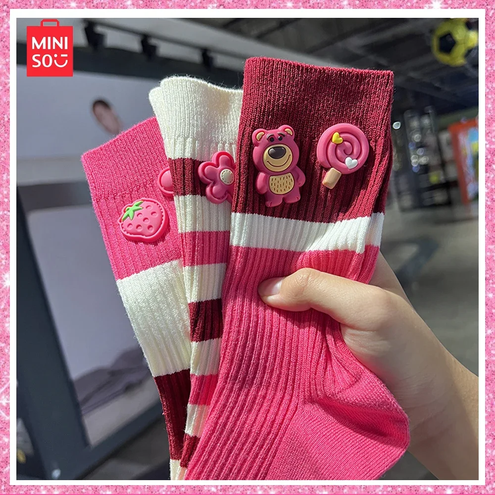 2024 Miniso Lotso новые носки до середины икры полосатые розовые женские носки медведь ювелирные носки допамин цветные хлопковые носки
2024 Miniso Lotso новые носки до середины икры полосатые розовые женские носки медведь ювелирные носки допамин цветные хлопковые носки