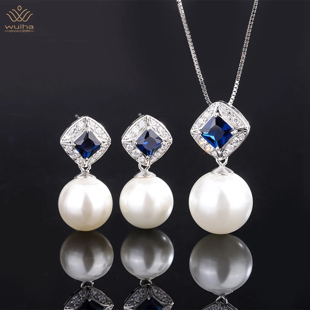 WUIHA Luxury 925 Sterling Silver Pearl 14MM Faceted Gemstone Earrings/Pendant/Necklace Engagement Fine Jewelry Set Drop Shipping
WUIHA Luxury 925 Sterling Silver Pearl 14MM Faceted Gemstone Earrings/Pendant/Necklace Engagement Fine Jewelry Set Drop Shipping