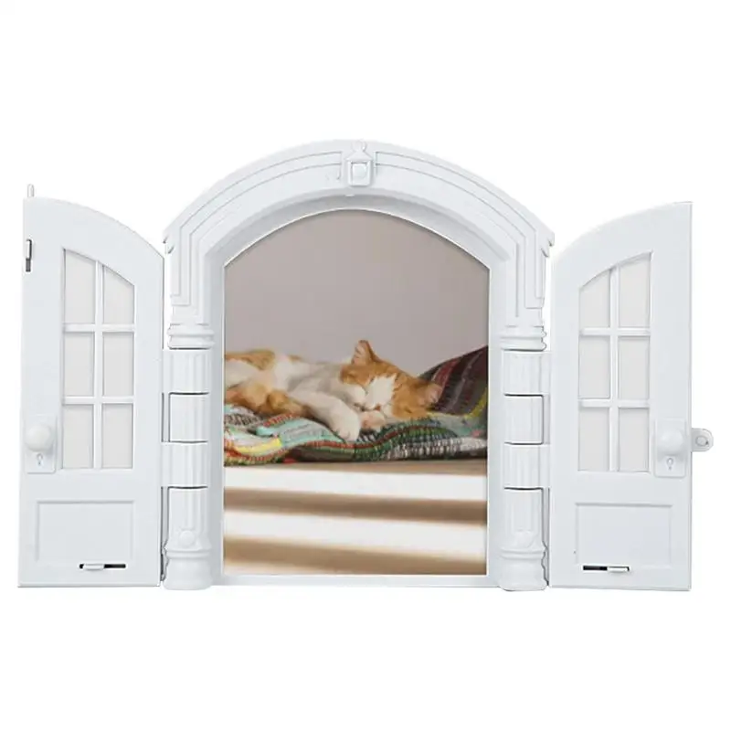 

Cat Door For Exterior Door No-Flap French Door For Kitten DIY Pet Door Pet Supplies For Cats Dogs Fits Laundry Room Bathroom