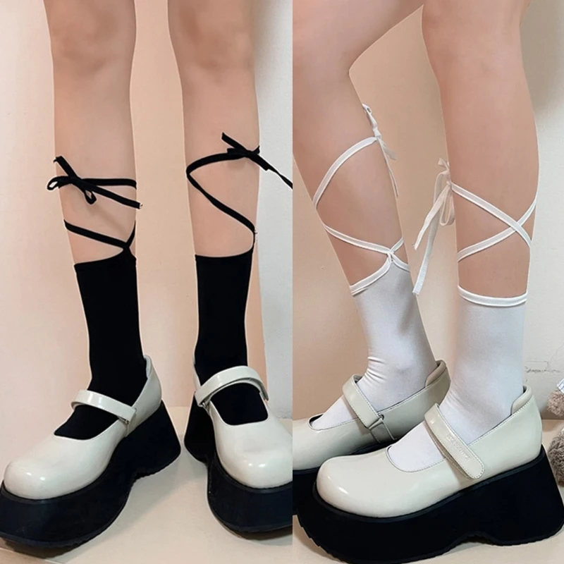 Women's Summer Bandage Ankle Socks Students Girls Middle Tube Socks Summer Lace Up Calf Socks JK Uniform
Women's Summer Bandage Ankle Socks Students Girls Middle Tube Socks Summer Lace Up Calf Socks JK Uniform