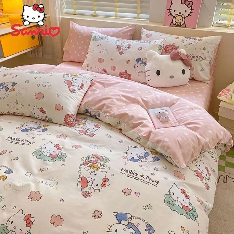 Постельное белье Sanrio HelloKitty 3/4cps, мультяшное аниме, милое школьное общежитие, Комплект постельного белья, подушка, детская спальня
Постельное белье Sanrio HelloKitty 3/4cps, мультяшное аниме, милое школьное общежитие, Комплект постельного белья, подушка, детская спальня