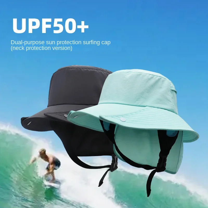 

UPF50+ Large Brim Detachable fisherman's Hat Cycling Safari Adventure Fishing quick-dry Hat Sunscreen Neck Protector Surfing Cap