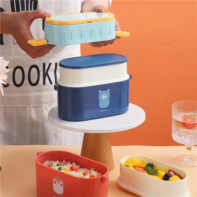 Cute Cartoon Double-layer Bento Box Children's Lunch Box Portable Microwave Oven Heating Salad Fruit Box Kitchen Food Container
Cute Cartoon Double-layer Bento Box Children's Lunch Box Portable Microwave Oven Heating Salad Fruit Box Kitchen Food Container