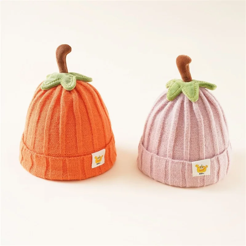 

Bmnmsl Baby Winter Hat Cute Halloween Pumpkin Knit Beanie Warm Cap for Infant Newborn Cold Weather Accessories