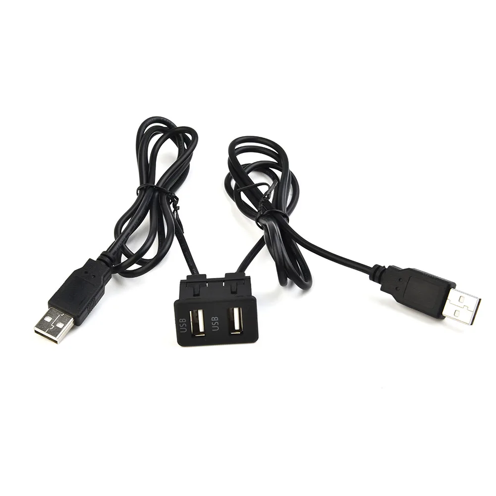 

Connector Adapter Cable Black Brand New Car Dash 100CM A-type USB Port AUX Accessories Dual USB Easy To Install