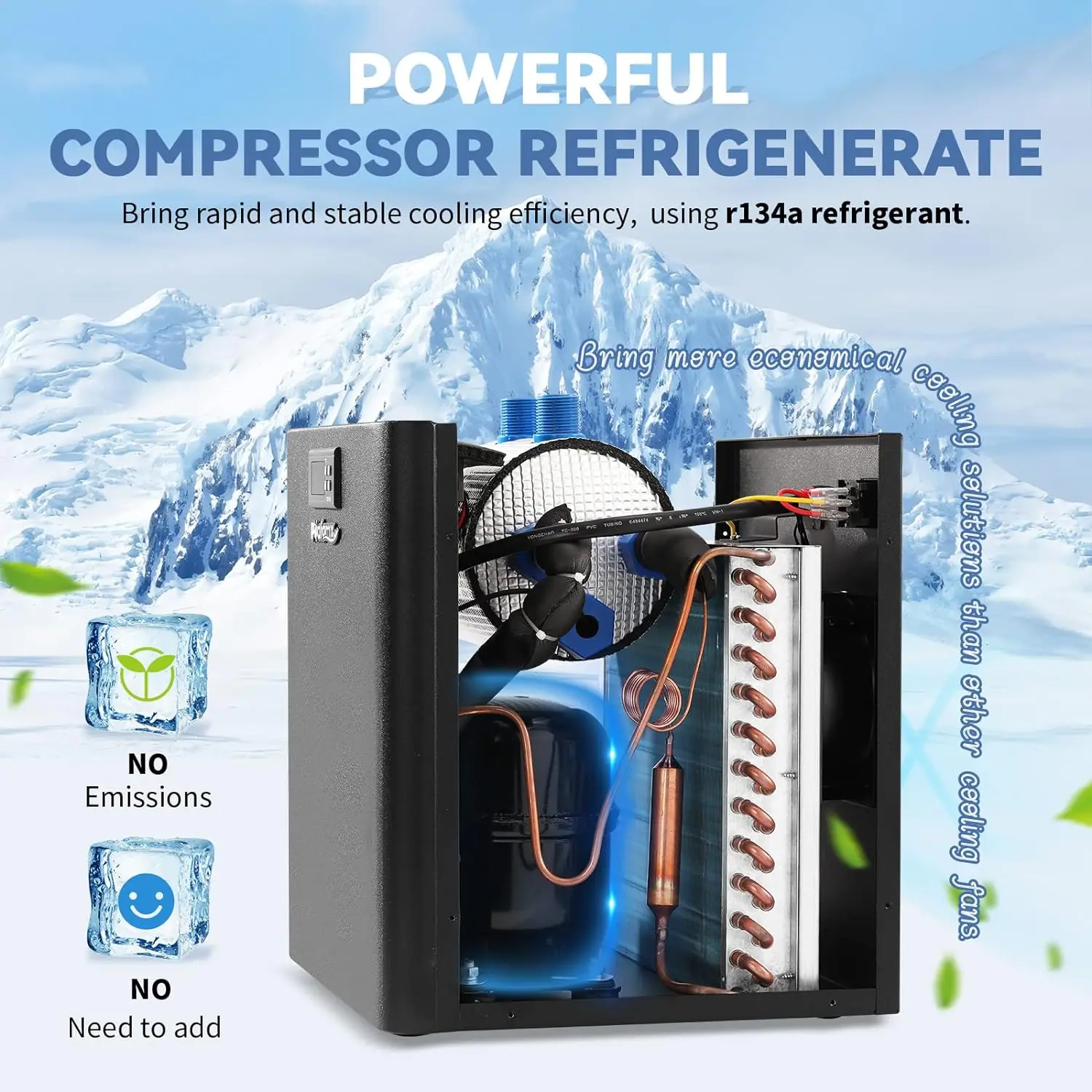 Poafamx Aquarium Chiller 79Gal 1/3 Water Chiller for Hydroponics System Home Use Axolotl Fish Coral Shrimp 110V with Pump
Poafamx Aquarium Chiller 79Gal 1/3 Water Chiller for Hydroponics System Home Use Axolotl Fish Coral Shrimp 110V with Pump