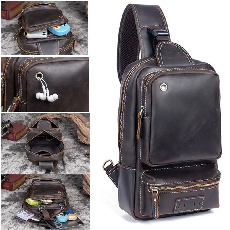 Male Retro Genuine Leather Top Layer Cowhide Shoulder Bags Waterproof Crossbody Travel Sling Messenger Chest Bag Pack for Men
Male Retro Genuine Leather Top Layer Cowhide Shoulder Bags Waterproof Crossbody Travel Sling Messenger Chest Bag Pack for Men