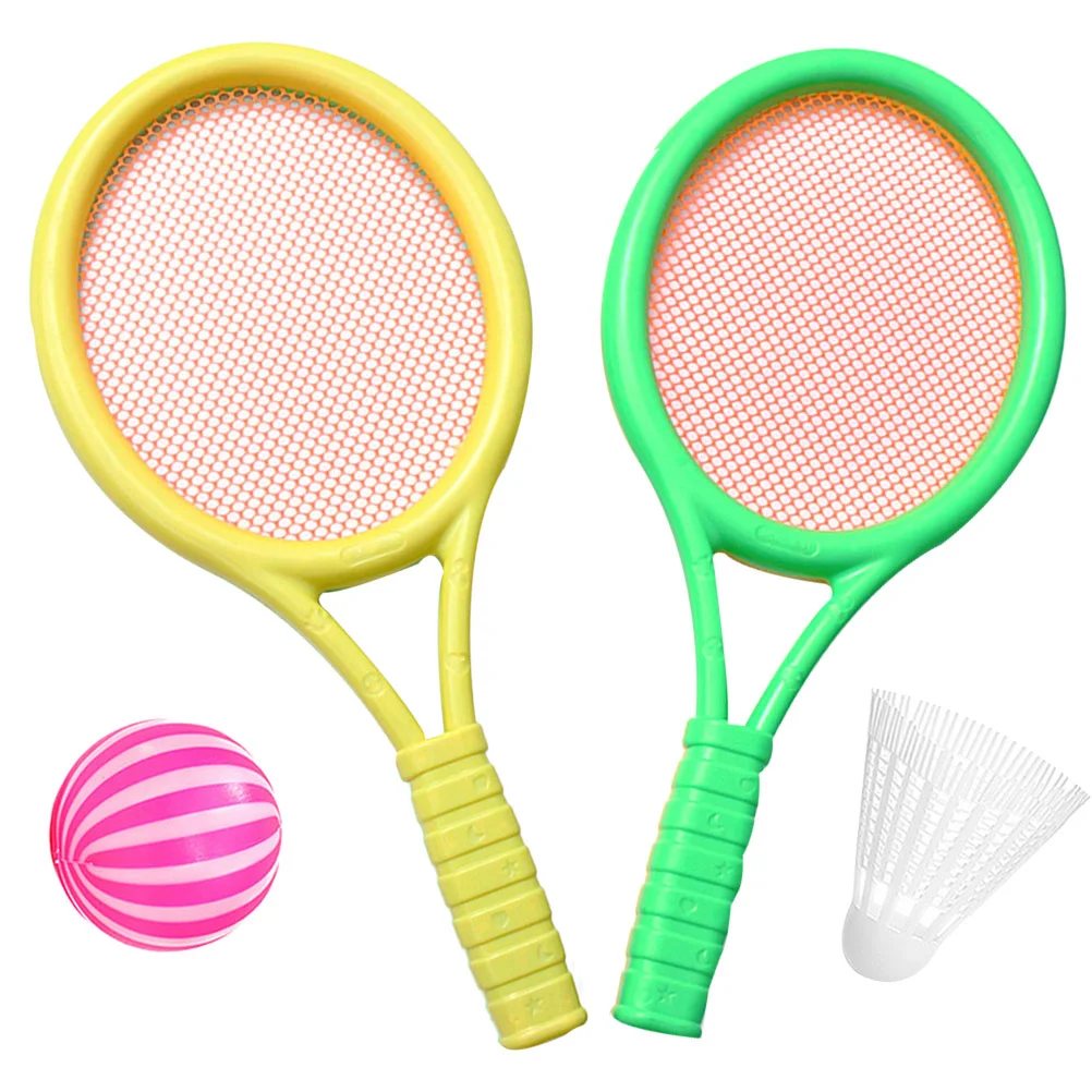 

Children Tennis Racket Balls Tennis Racquet Beginner Badminton Racket Set Badminton Ball Plastic Racquet Children Outdoor Toy