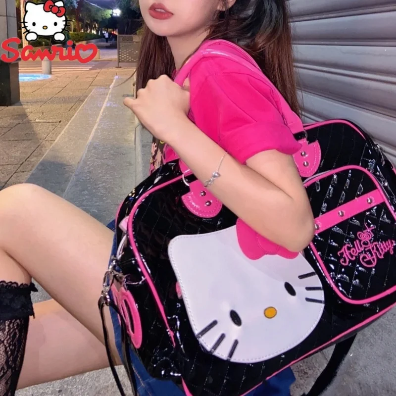 

Sanrio Hello Kitty Hello Kitty Kitty Japanese Sweetheart Y2k Spicy Girl Pu Super Large Capacity Travel Messenger Bag Xmas Gifts