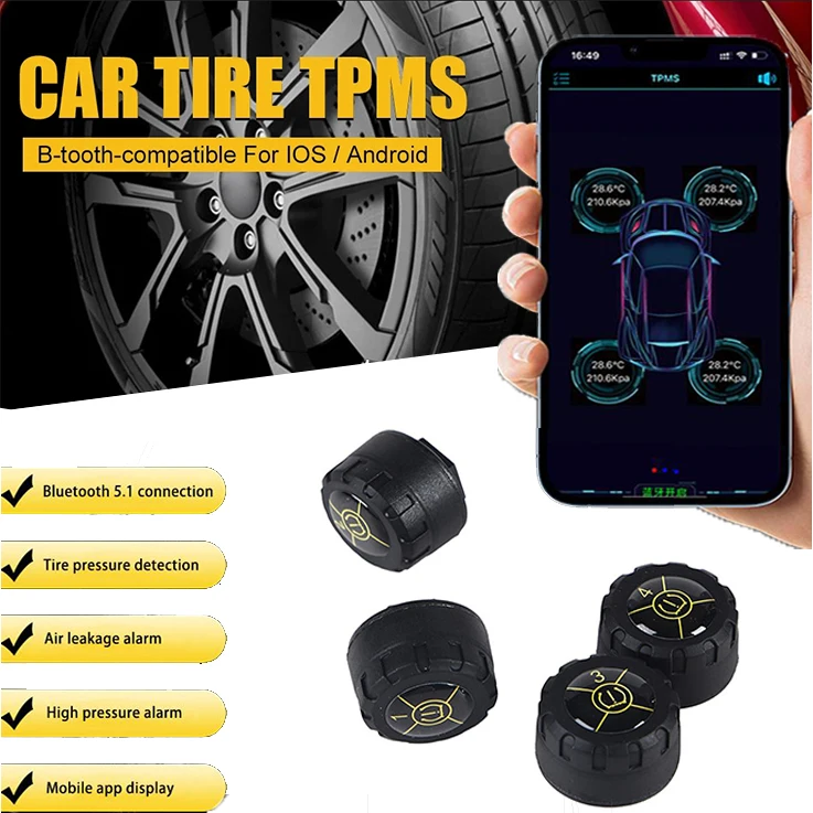 Система контроля давления в шинах автомобиля, внешние датчики давления в шинах с поддержкой Bluetooth
Система контроля давления в шинах автомобиля, внешние датчики давления в шинах с поддержкой Bluetooth