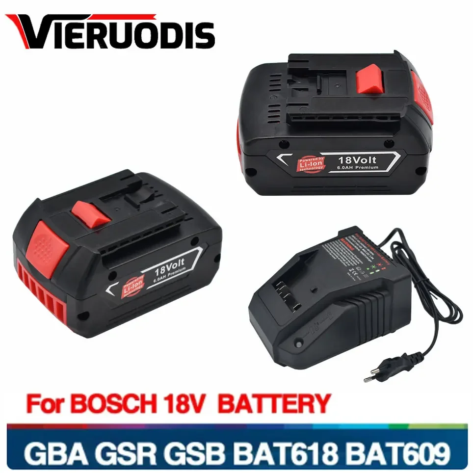 BAT610G+AL1820CV for Bosch professional 18V 6.0AH Li-ion battery replacement with LED & for Bosch quick charger 14.4V-18V
BAT610G+AL1820CV for Bosch professional 18V 6.0AH Li-ion battery replacement with LED & for Bosch quick charger 14.4V-18V