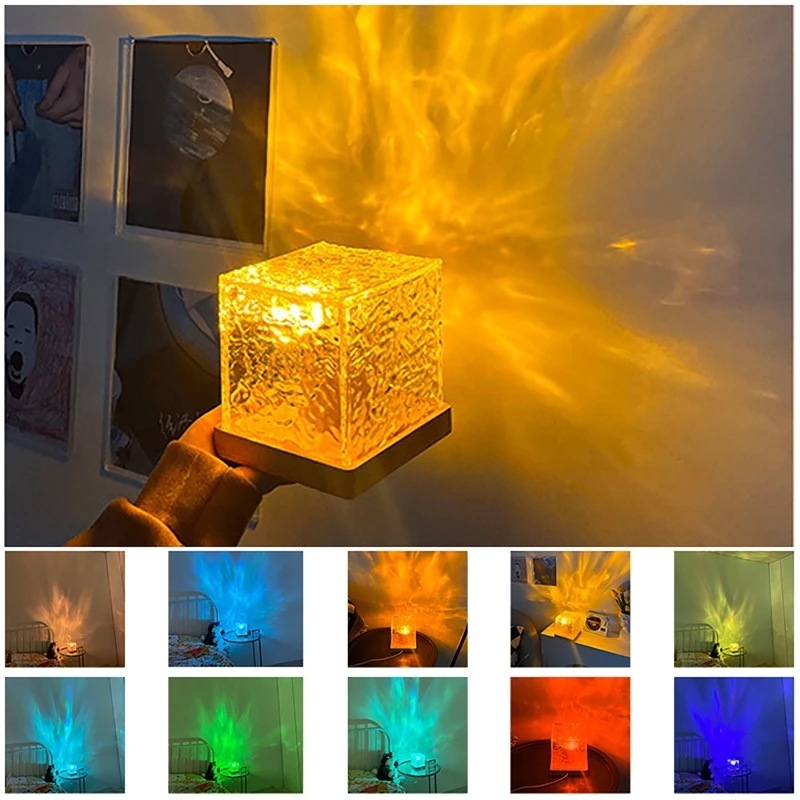 Crystal Lamp Water Ripple Projector Night Light Decoration Home Houses Bedroom Aesthetic Atmosphere Holiday Gift Sunset Lights
Crystal Lamp Water Ripple Projector Night Light Decoration Home Houses Bedroom Aesthetic Atmosphere Holiday Gift Sunset Lights