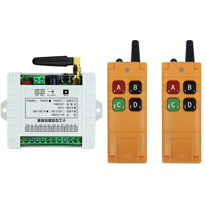 2000m AC110V 220V 240V 4CH Wireless Remote Control LED Light Switch Relay Output Radio RF Transmitter And 433 MHz Receiver
2000m AC110V 220V 240V 4CH Wireless Remote Control LED Light Switch Relay Output Radio RF Transmitter And 433 MHz Receiver