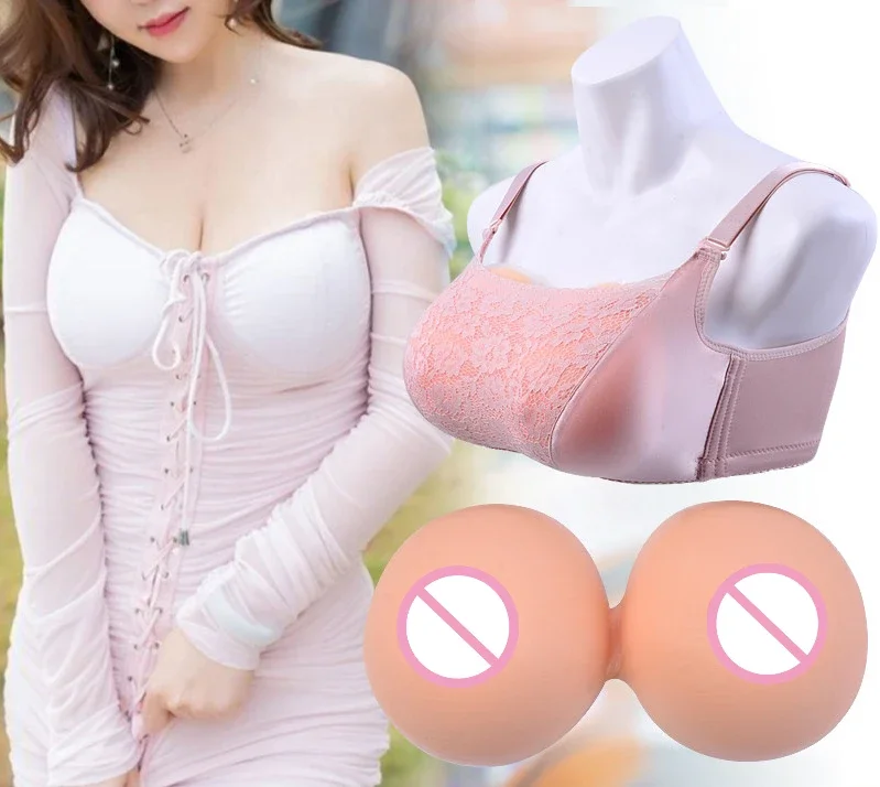 

Two-in-one silicone fake breast fake mother Mimi with bra CD cross-dressing conjoined fake breast COS