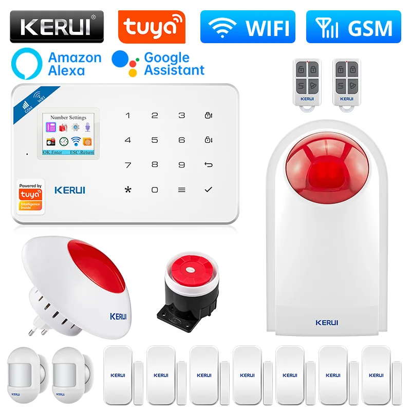 

KERUI W181 Wireless Alarm System Central Unit WIFI GSM Alarm Tuya Smart Door Sensor Burglar Support Alexa&Google APP Control