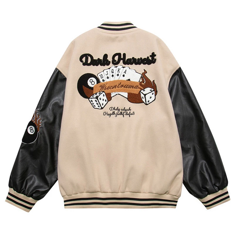 Hip Hop Baseball Jackets Men Furry Letter Embroidery Patchwork Harajuku Varsity Street Jacket PU Leather Sleeve Coats Unisex
Hip Hop Baseball Jackets Men Furry Letter Embroidery Patchwork Harajuku Varsity Street Jacket PU Leather Sleeve Coats Unisex