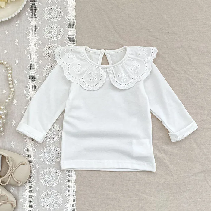 2025 New Autumn 0-3Yrs Baby Girls Pullover Tops Children Clothing Kids T-shirt Cotton Long Sleeve Lace Splicing T-shirt 9 S09556e19851846a38a36446ab9b45cfcH