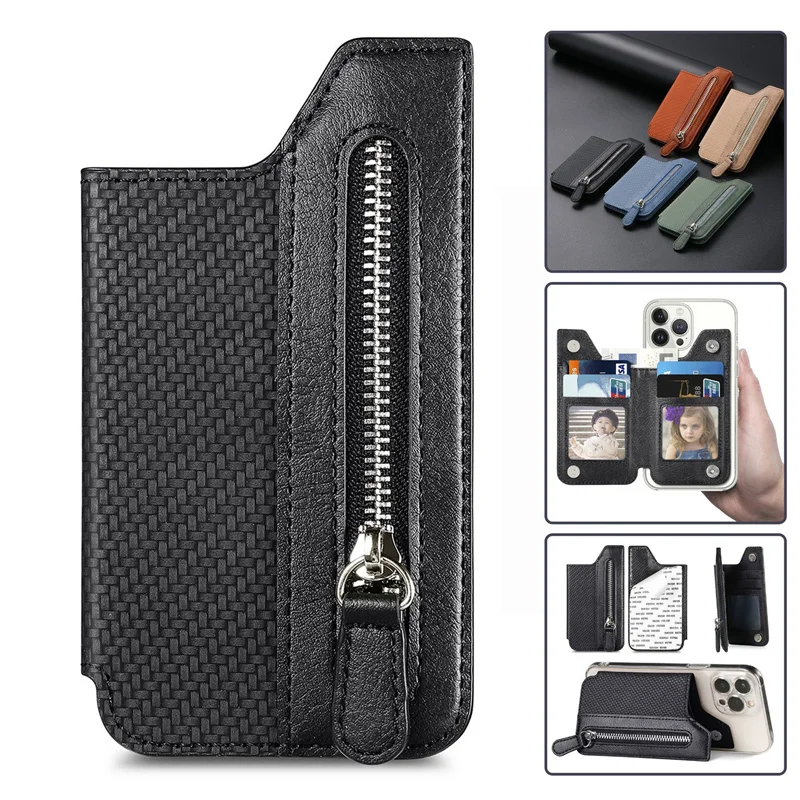 

Mobile Phone Card Holder Phone Card Slot Holder Phone Holder Wallet Case Multiple Card Holders With Zippered Creative Card Bag