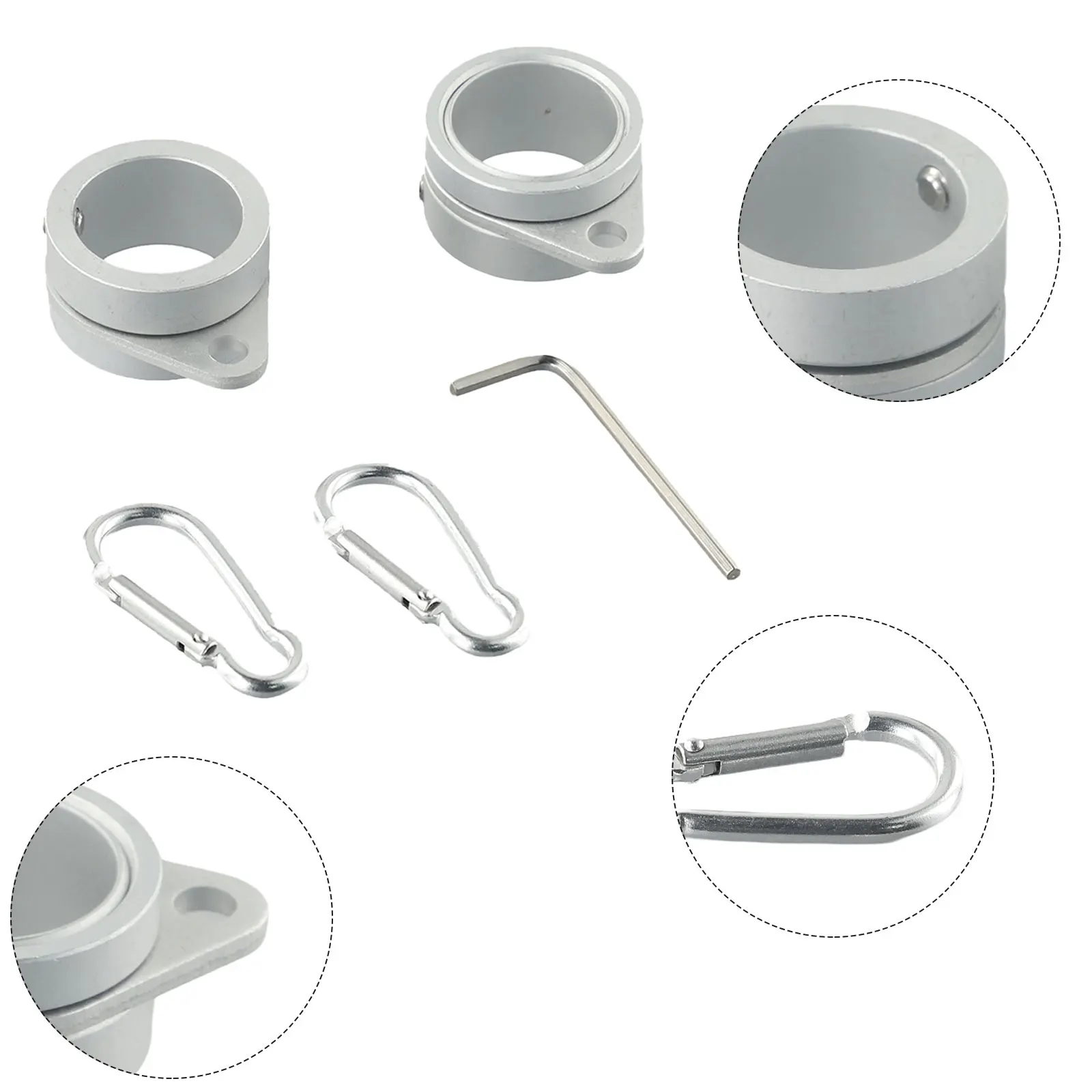 Parts Flag Pole Ring 2Pcs 360° Rotating Aluminum Alloy Aluminum Pole Swivel Ring Sliver Durable Exquisite Brand New
Parts Flag Pole Ring 2Pcs 360° Rotating Aluminum Alloy Aluminum Pole Swivel Ring Sliver Durable Exquisite Brand New